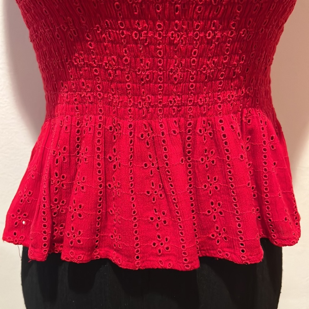 Hollister Red Ruffle Strap Tanktop - Picture 3 of 5